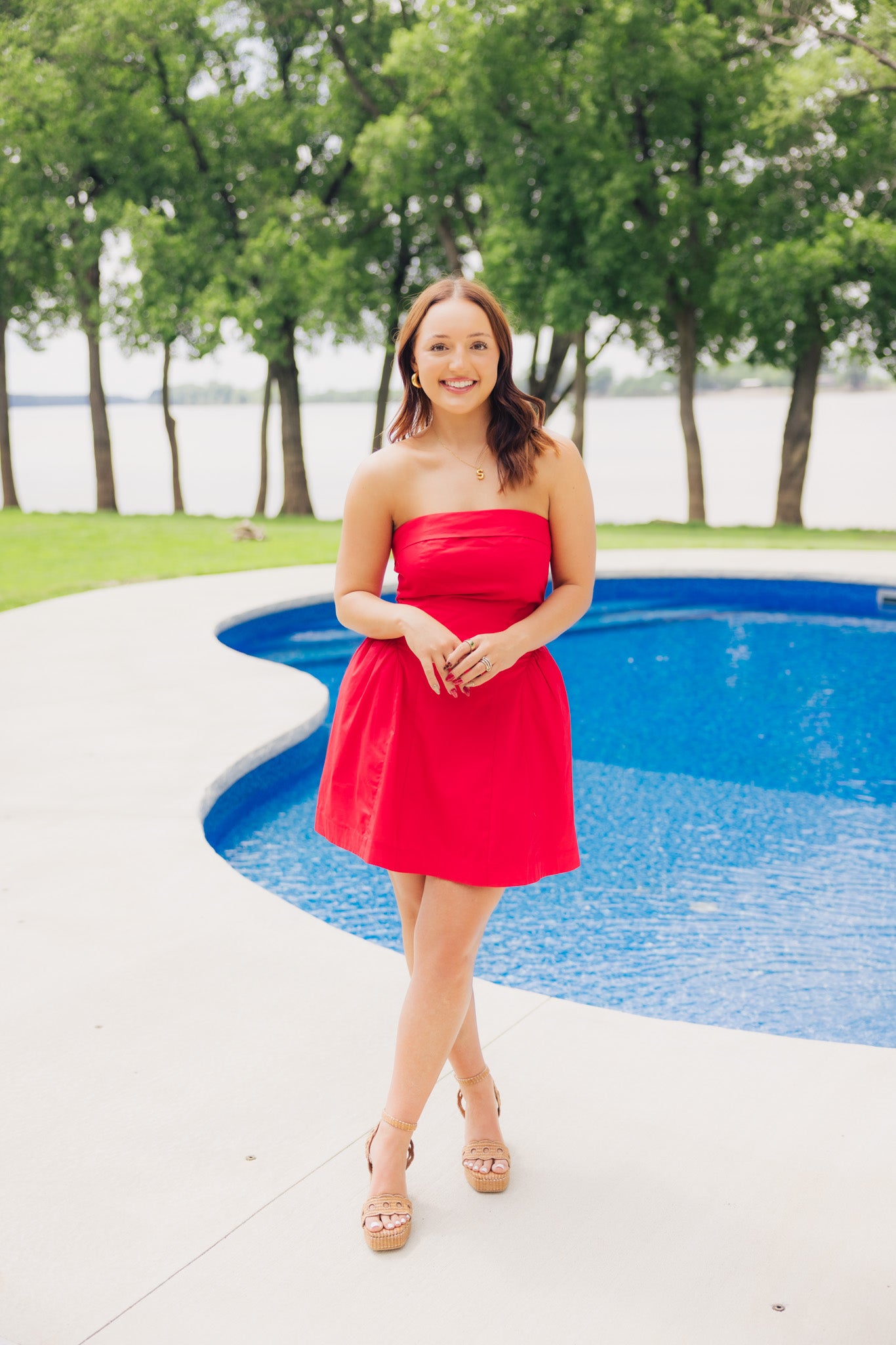 Red Fold Over Mini Dress